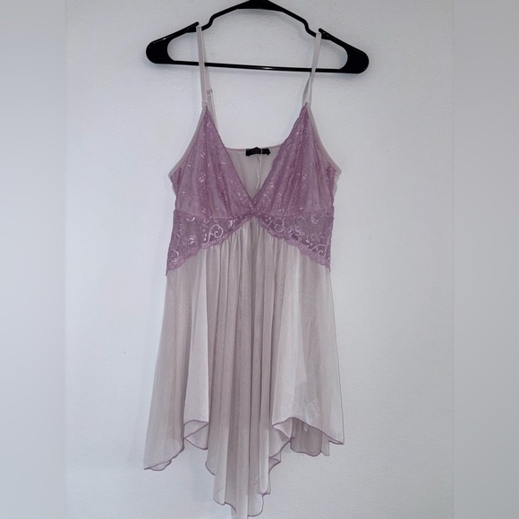Lavender Lace Babydoll Chemise - Picture 4 of 10